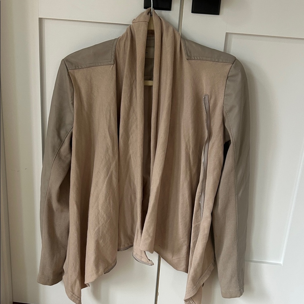 Blank NYC Beige and Gray Draped Jacket